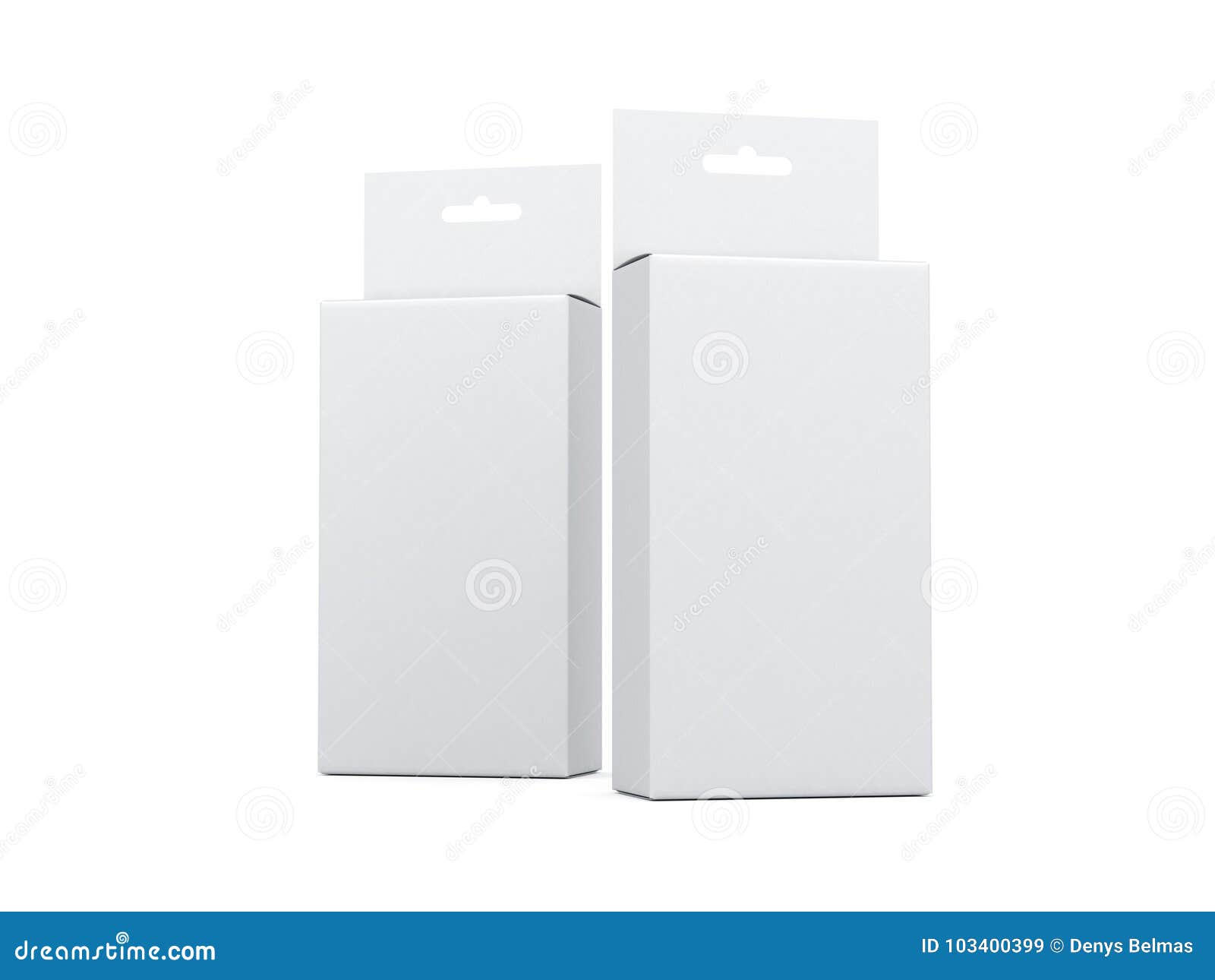 Download Two White Cardboard Boxes With Hang Tab Mockup Stock ...
