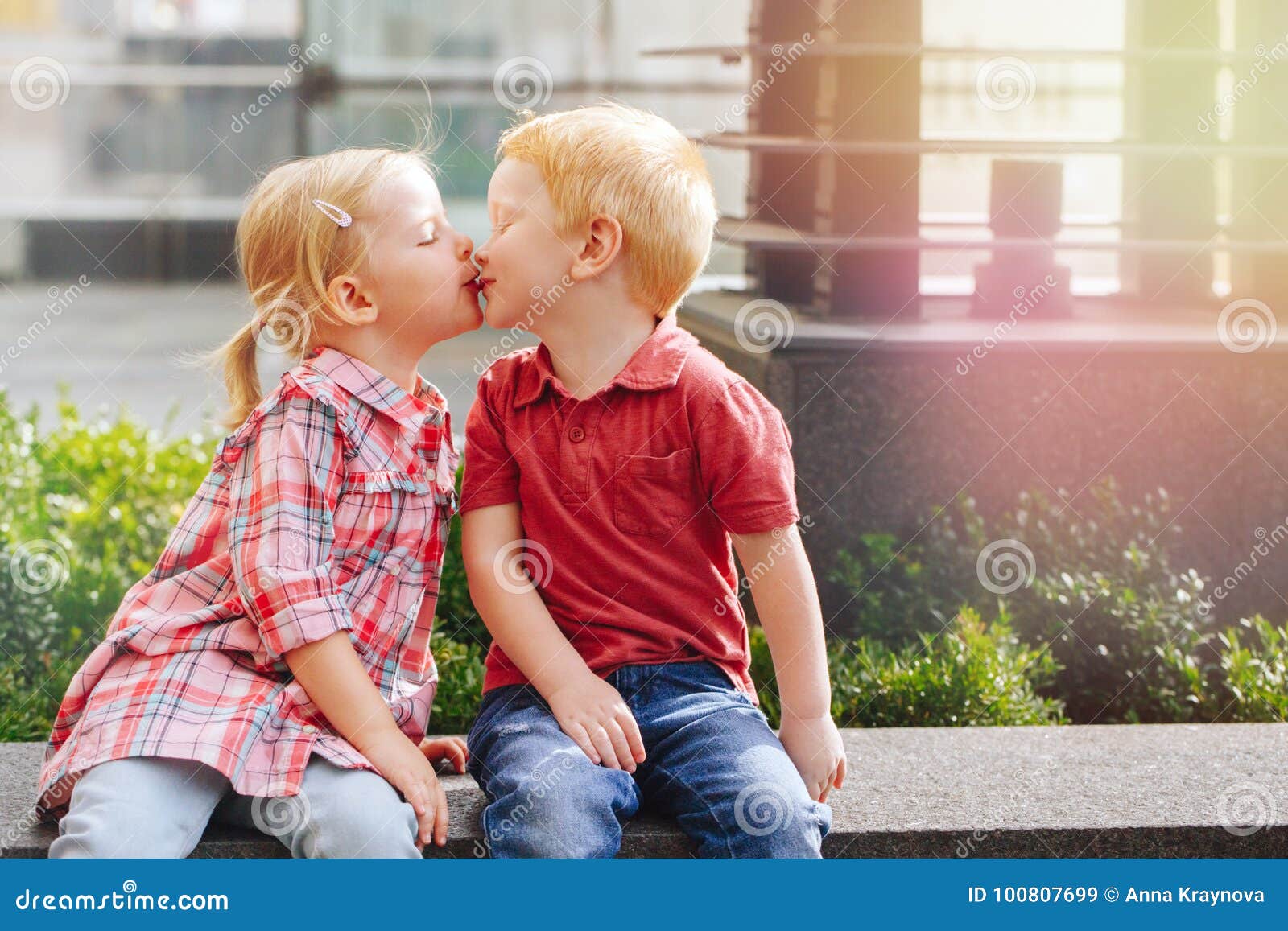 Two White Caucasian Cute Adorable Funny Children Toddlers Sitting ...