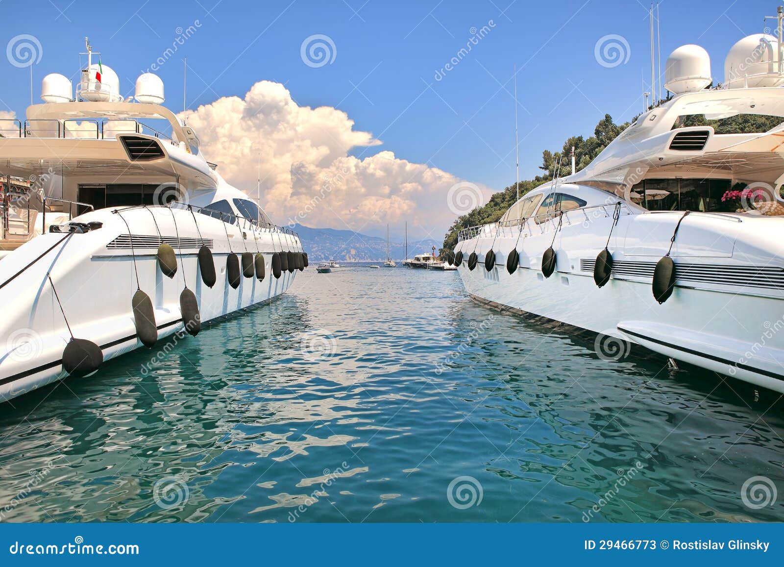 two luxury yachts