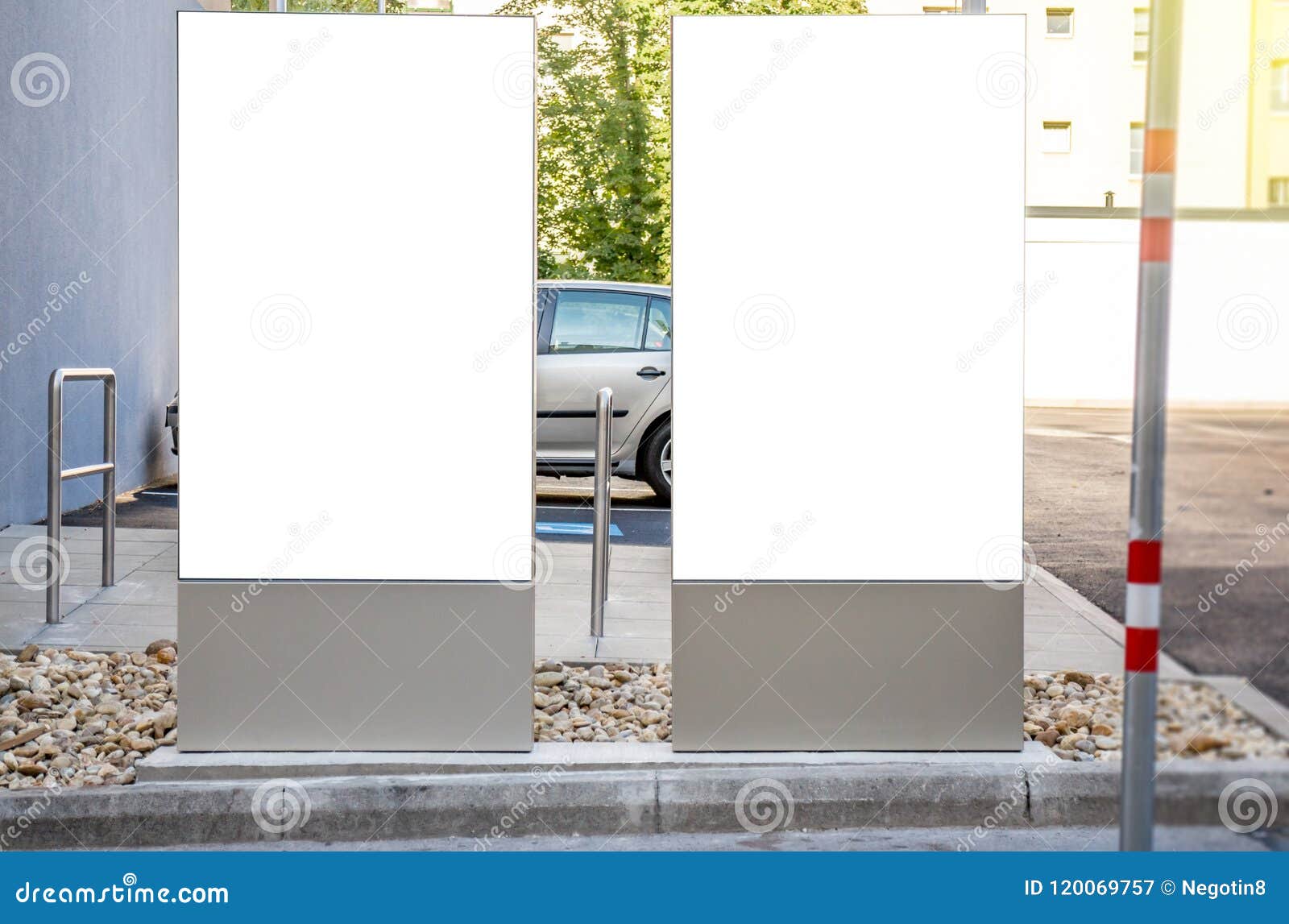 Download Two whiteboard mock up stock image. Image of outdoor ...