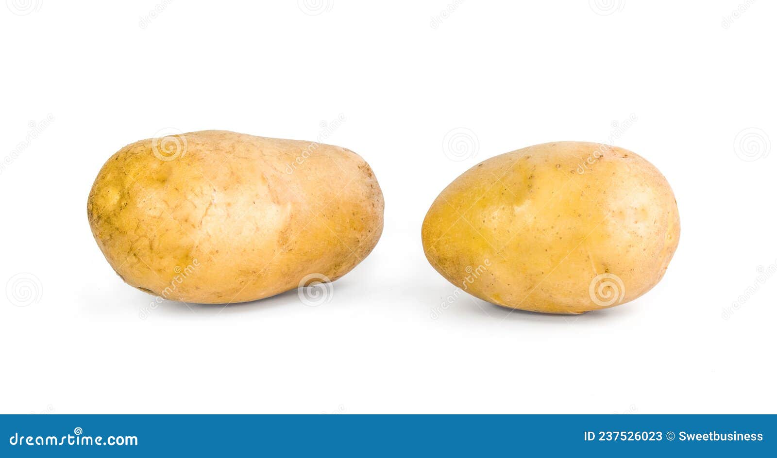 Two Whole Yellow Potatoes Isolated Stock Image - Image of snack