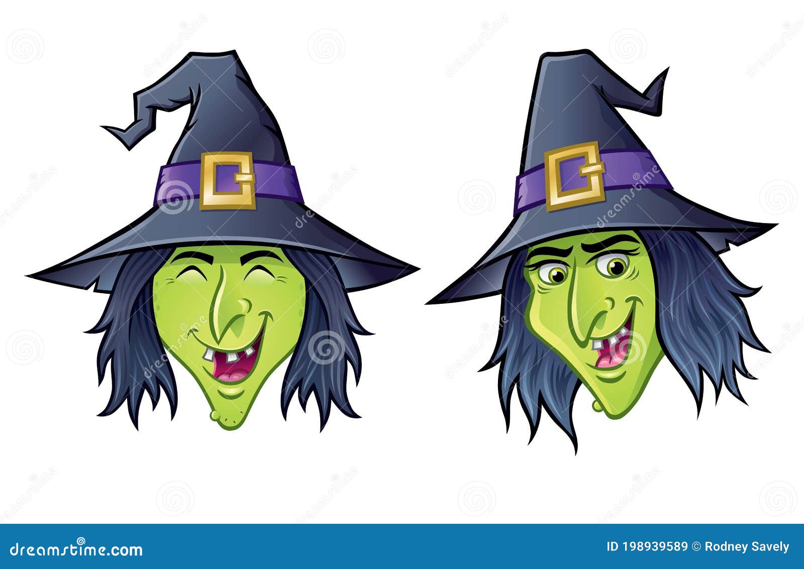 Witch Face Creepy Halloween Clipart