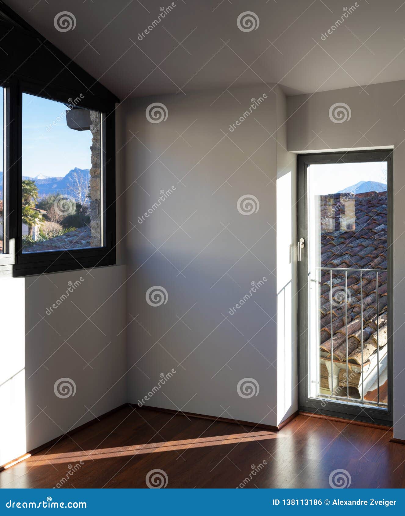 Two Window And A Corner Big Shadows Stock Photo Image Of