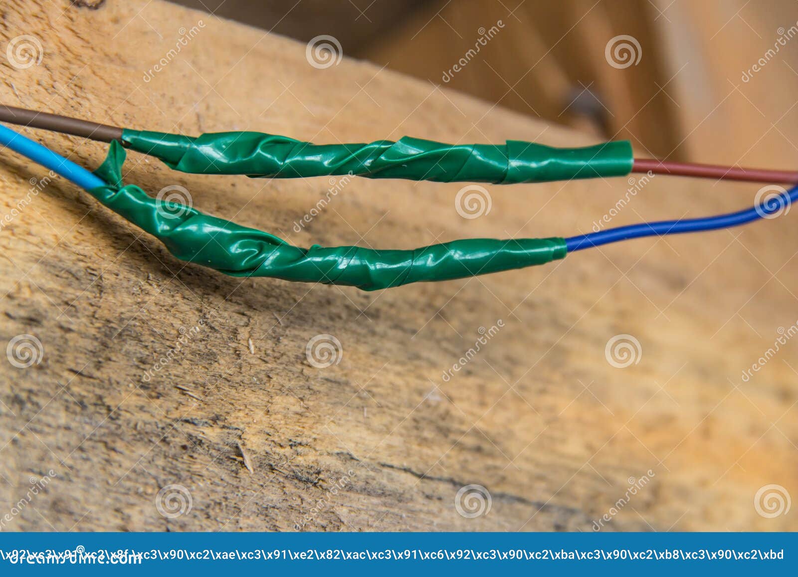 Wire Connection Insulated with Insulation Tape Stock Photo Image of