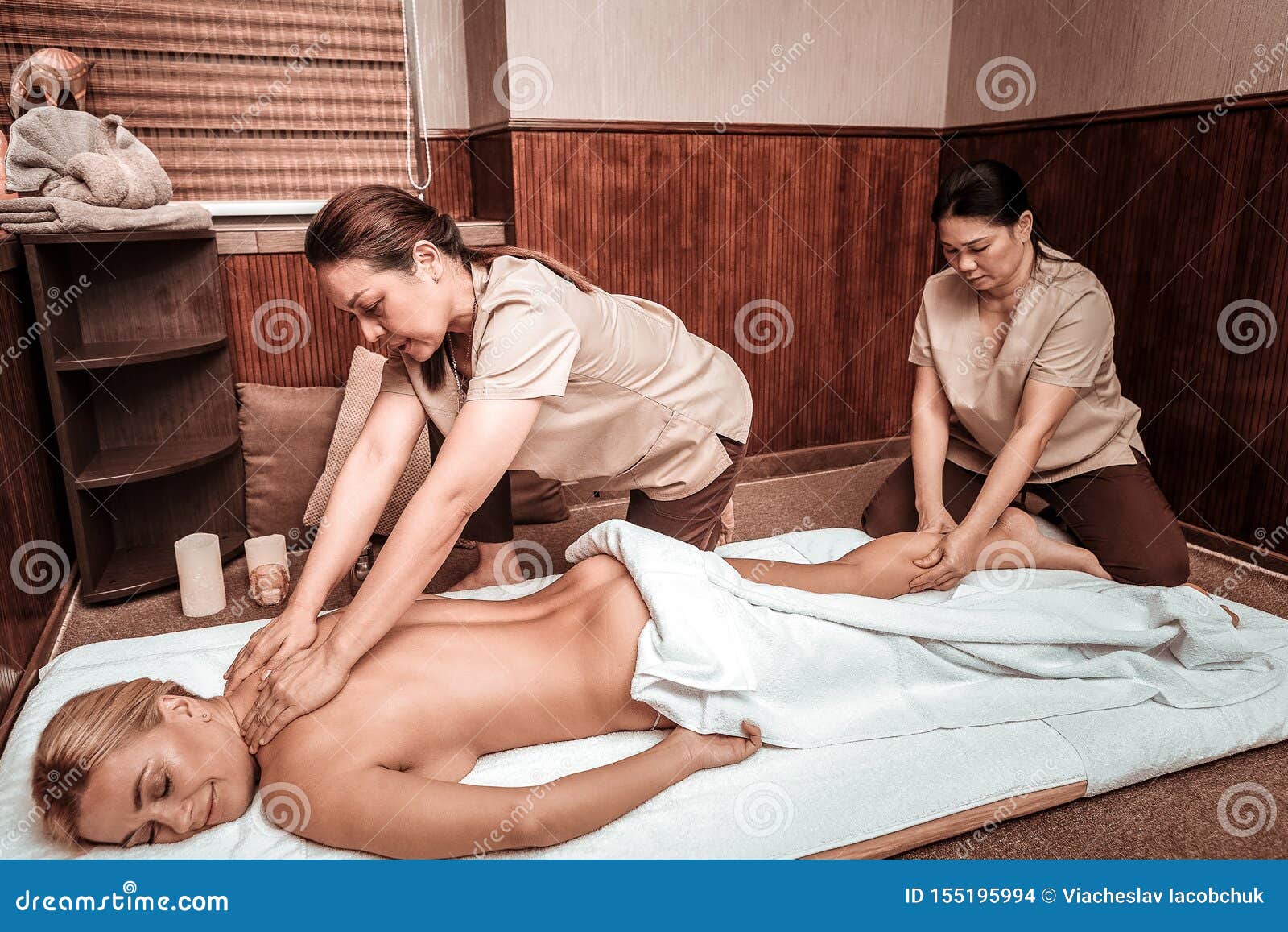 Two girls massage