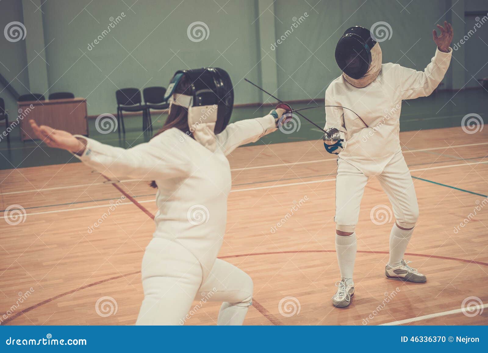 Two Women on a Fencing Training Stock Photo Image of fight, martial