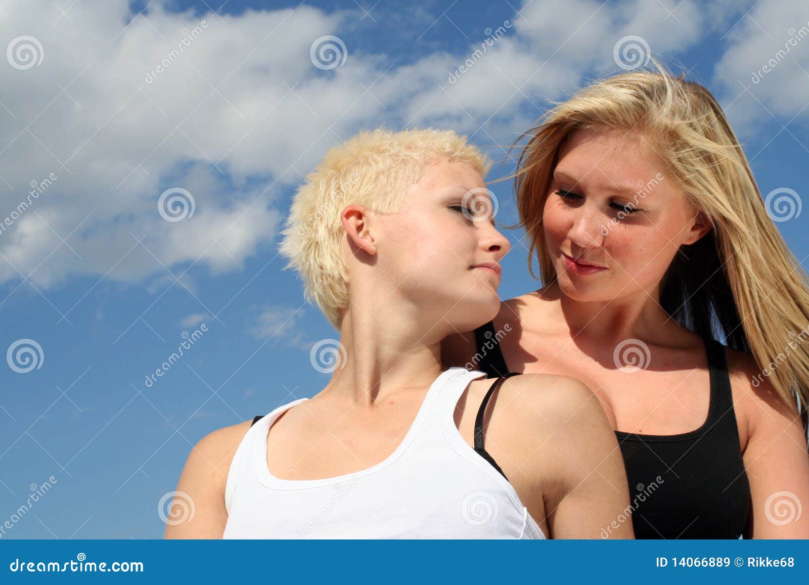 two women flirting