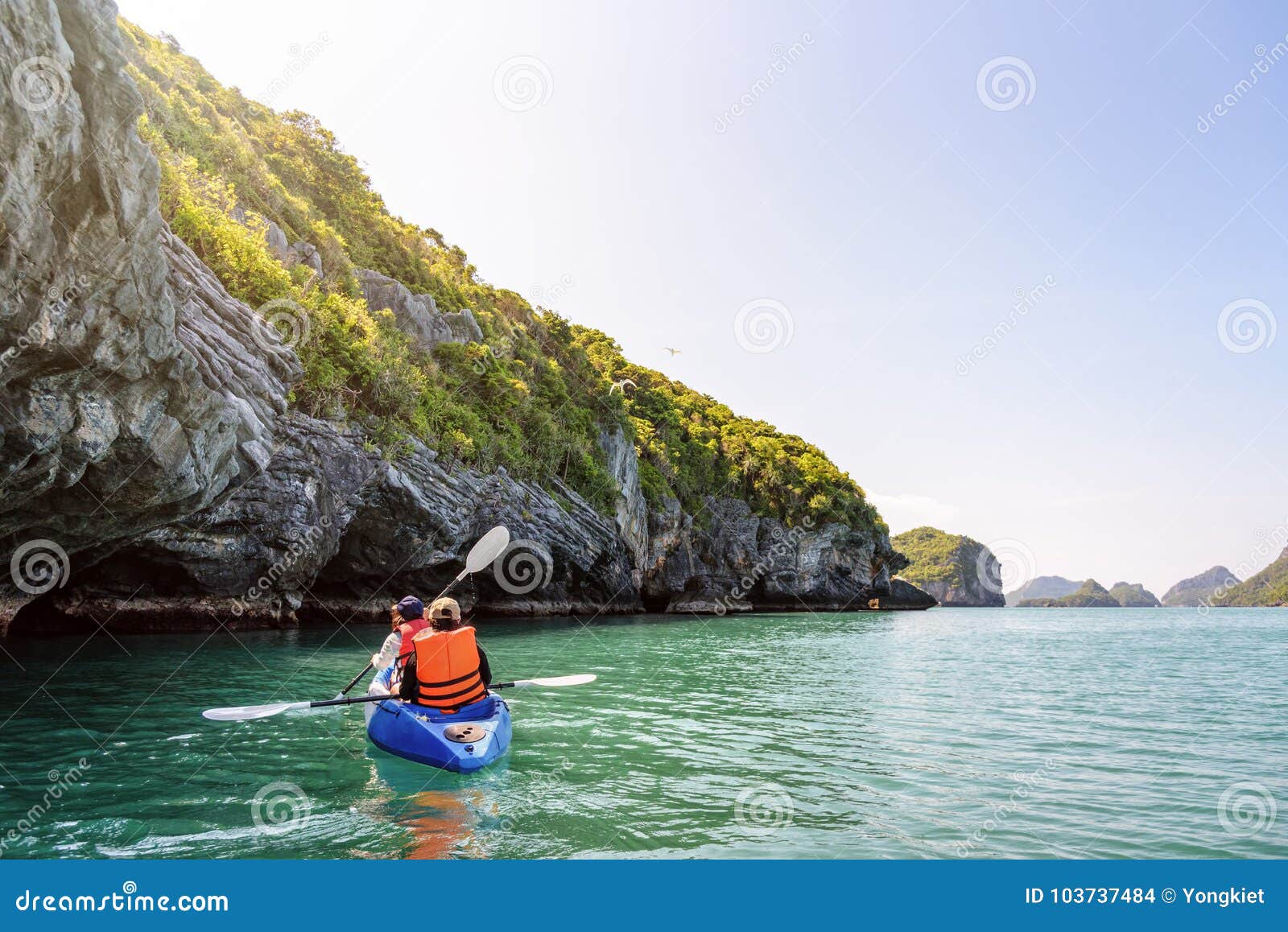 Mother And Daughter Travel By Kayak Stock Photo - Image of ...