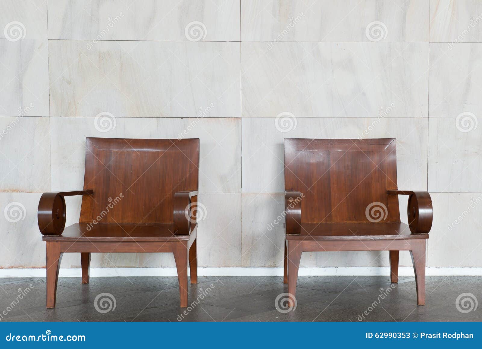 Two Wood Chair Against Wall. Stock Image Image of room, house 62990353