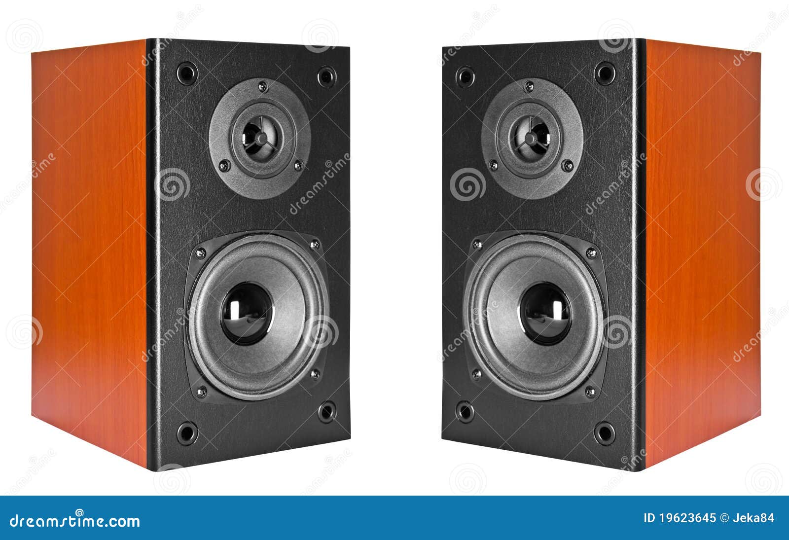Two Wood Loud Speakers stock image. Image of professional 19623645