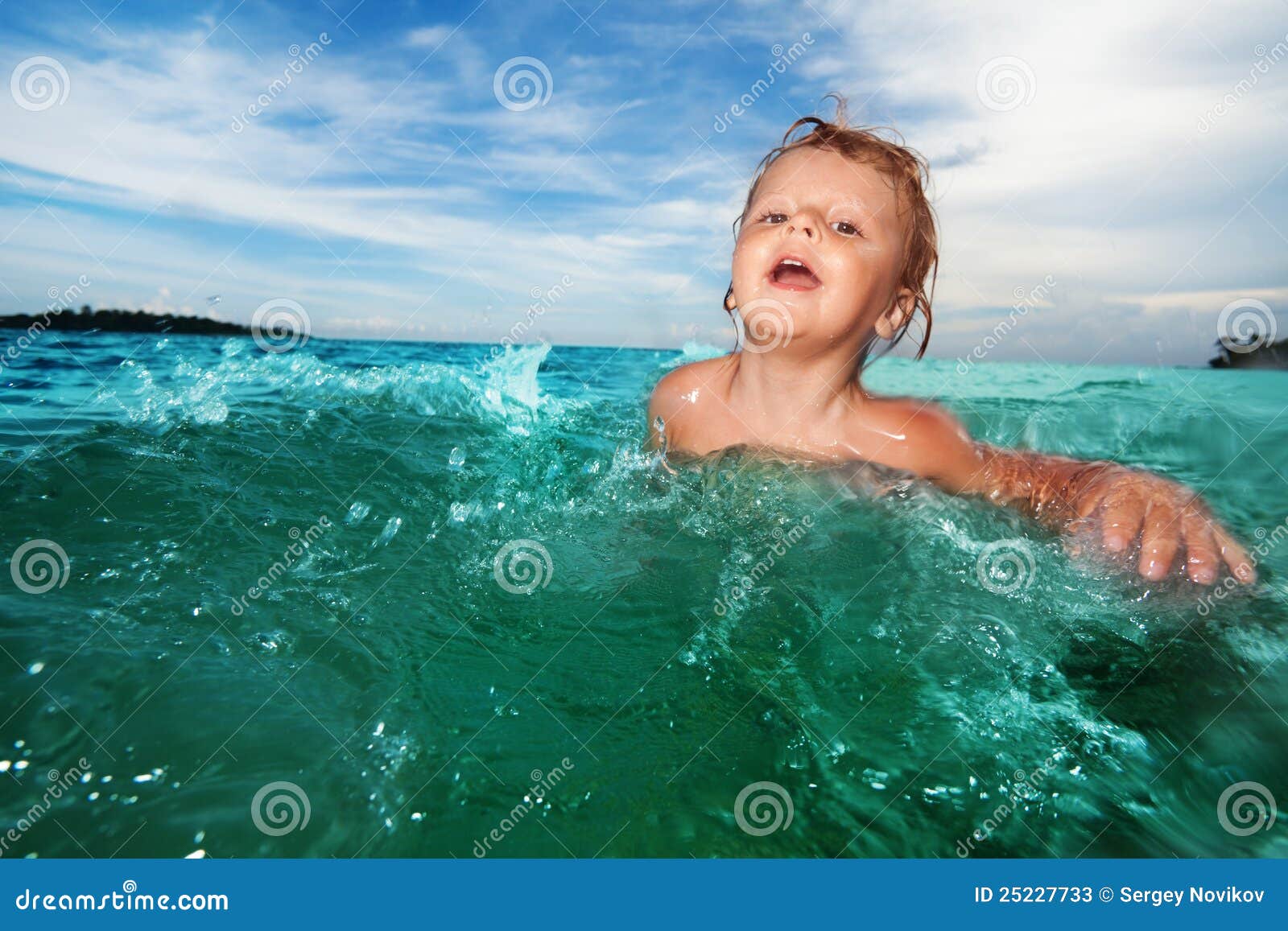 Two year old kid swimming stock image. Image of portrait 25227733