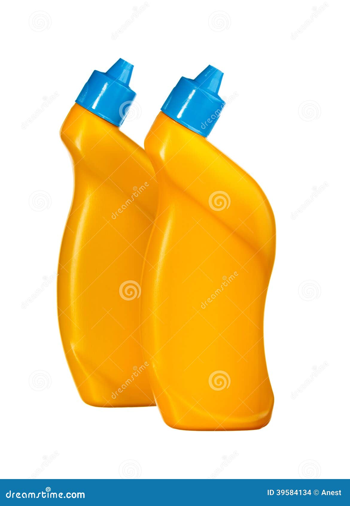 Two Yellow Bottles with Detergent Stock Photo Image of disinfection, chemistry 39584134