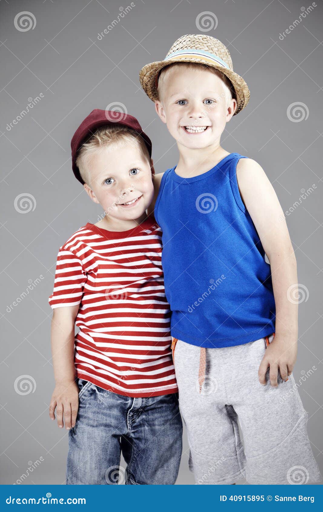 Two Young Brothers in Studio Stock Image Image of blond, years 40915895