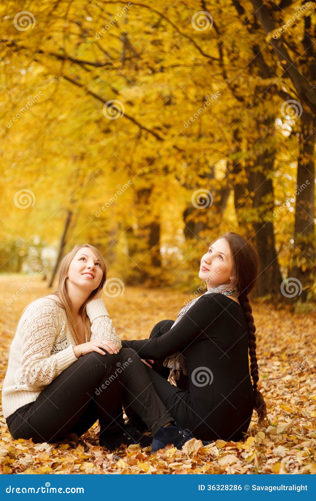 Two young females outdoors stock photo. Image of girlfriends - 36328286