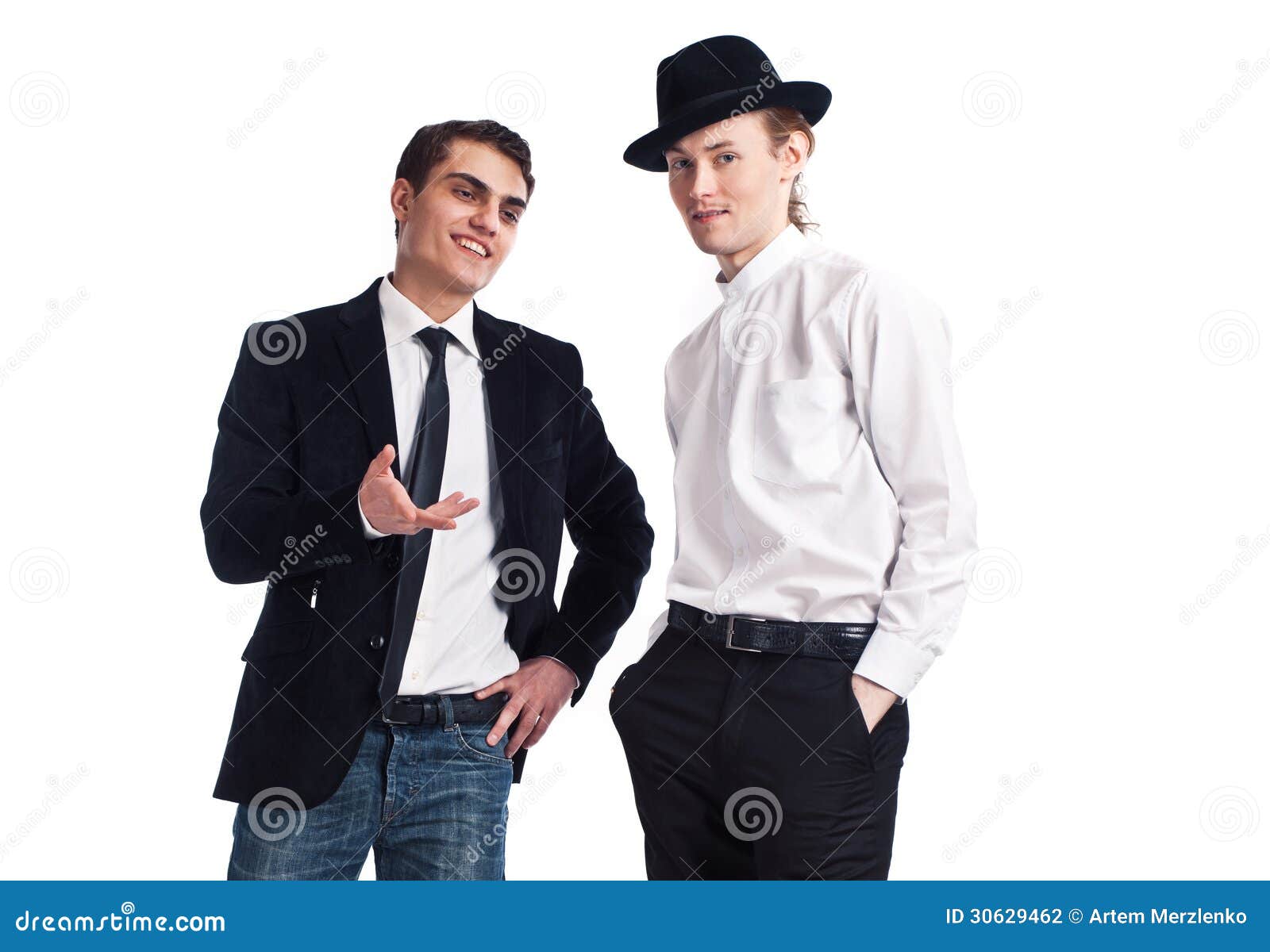 Two Young Men On A White Background Stock Photo - Image of person