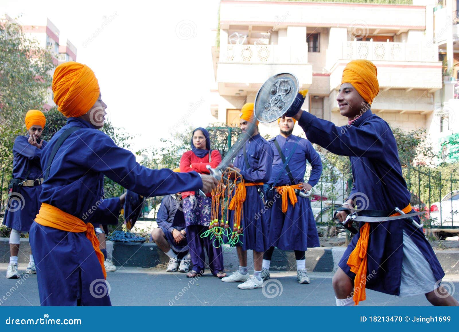 Two Young Sikh Children Performing Martial Arts Editorial Image Image