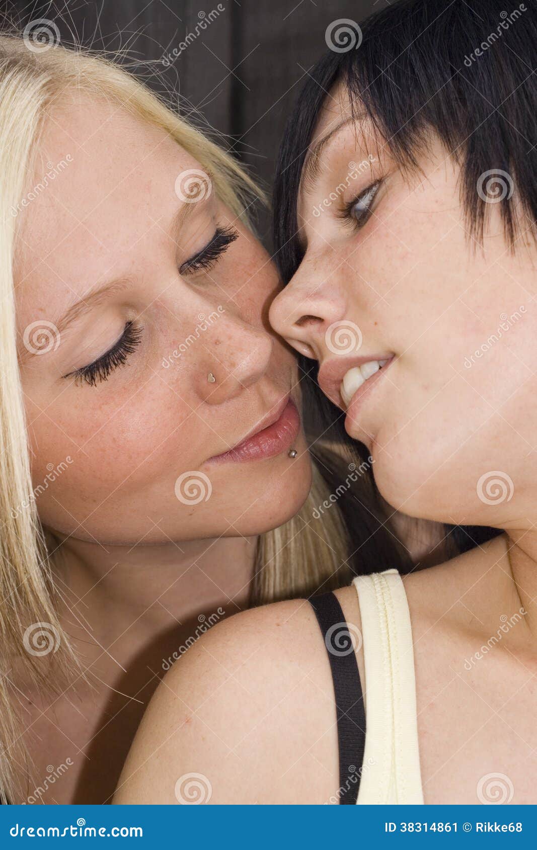 Two young women stock image