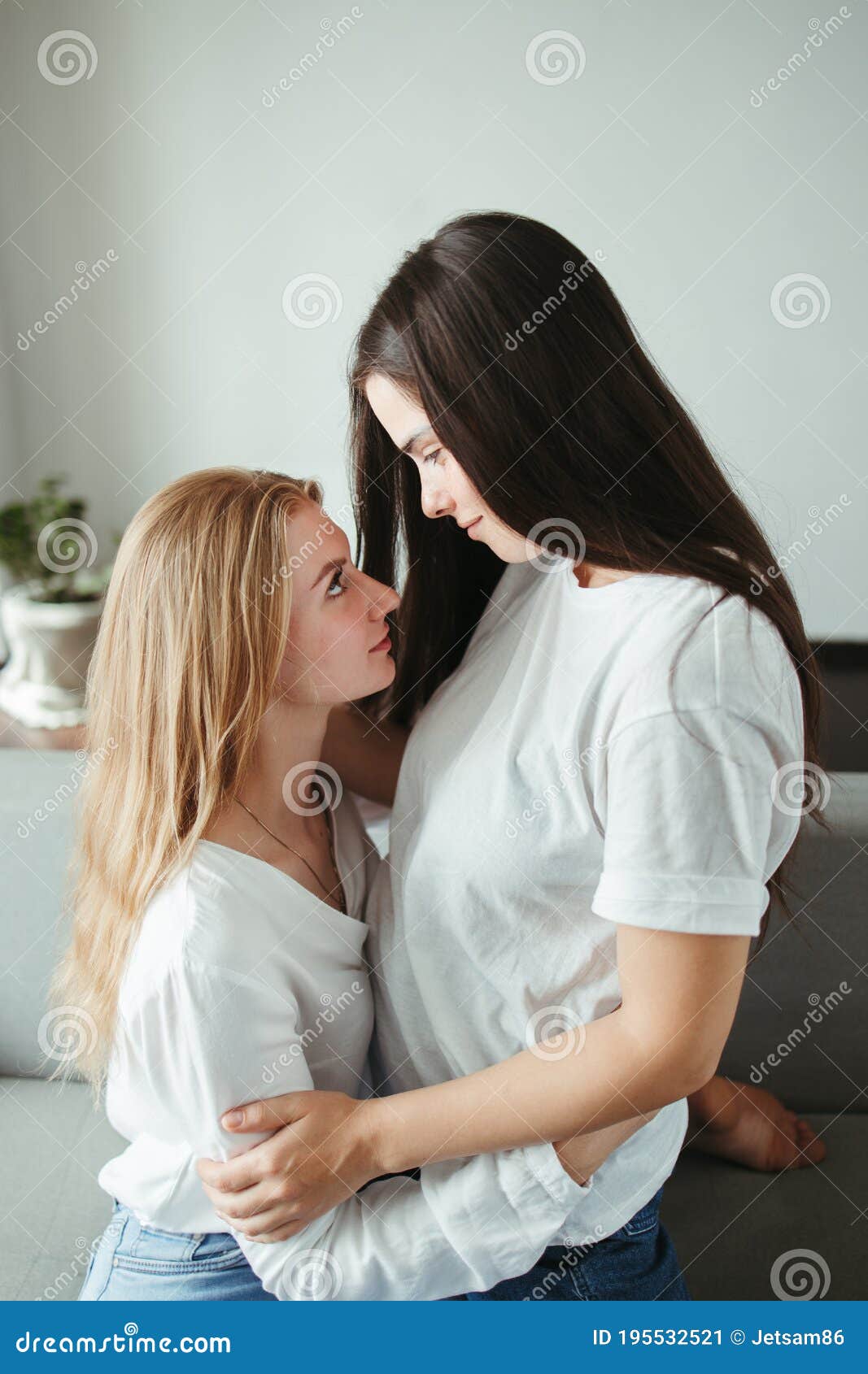 Two Young Women In Love Embracing Relationships Stock Image Image Of 