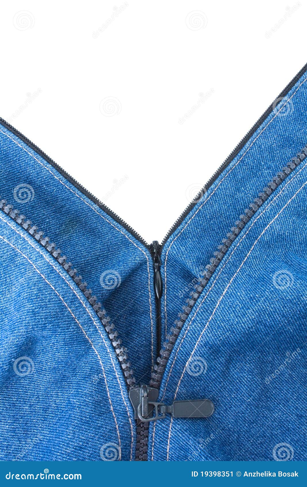 Two zippers on a jeans stock image. Image of fabric, close - 19398351