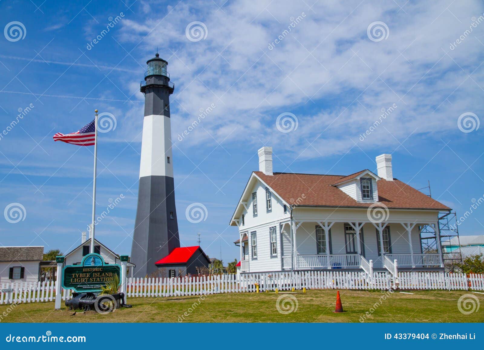 Tybee Island Lighthouse stock photo. Image of blue, architecture 43379404