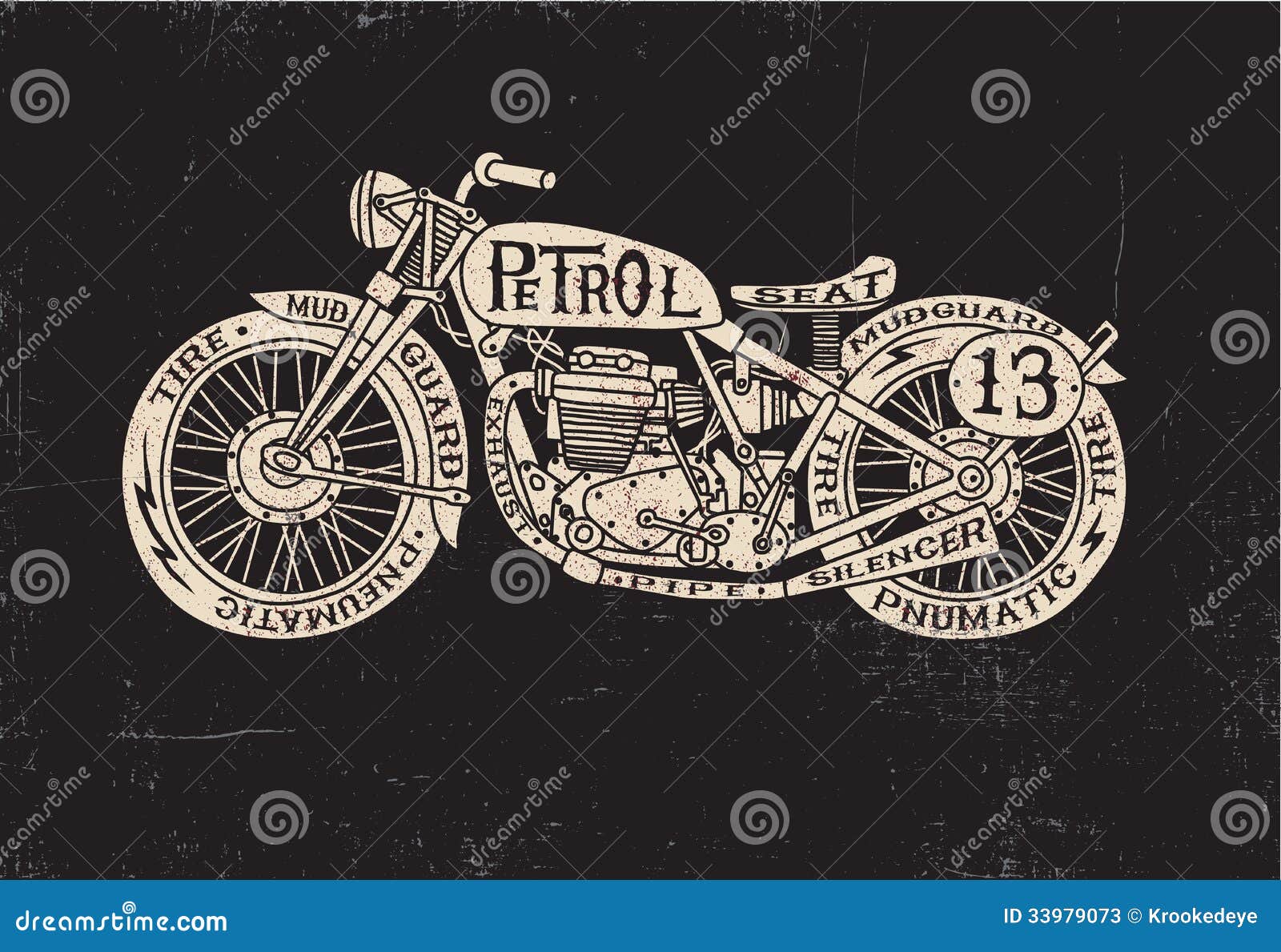 type filled vintage motorcycle