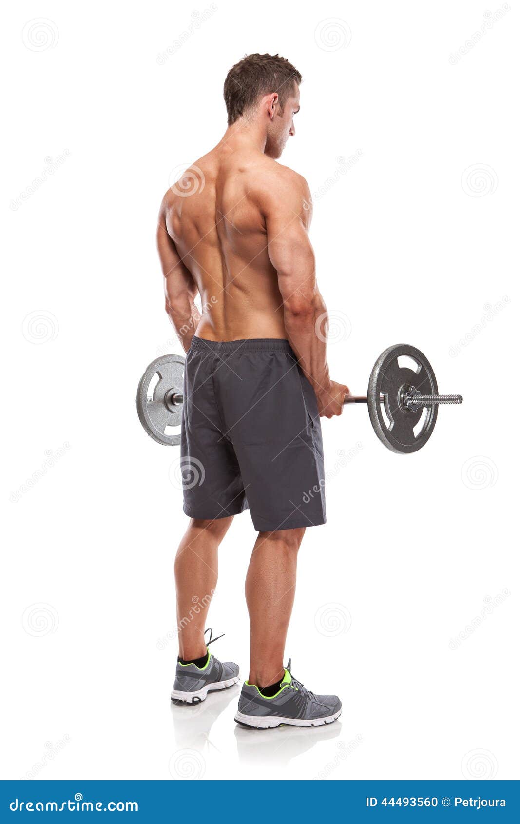 Type Musculaire De Bodybuilder Faisant Des Exercices Avec La Grande Haltère  Plus De Photo stock - Image du patte, biceps: 44493560
