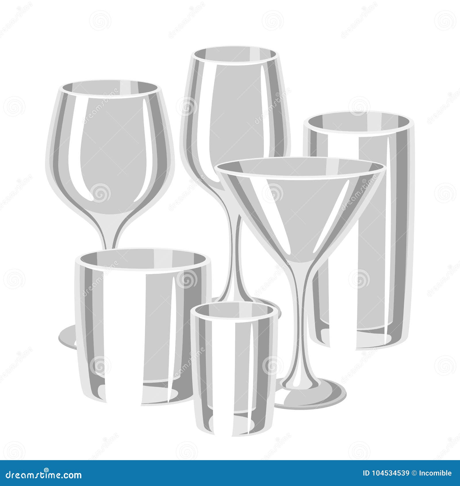 Types of bar glasses set alcohol glassware Vector Image