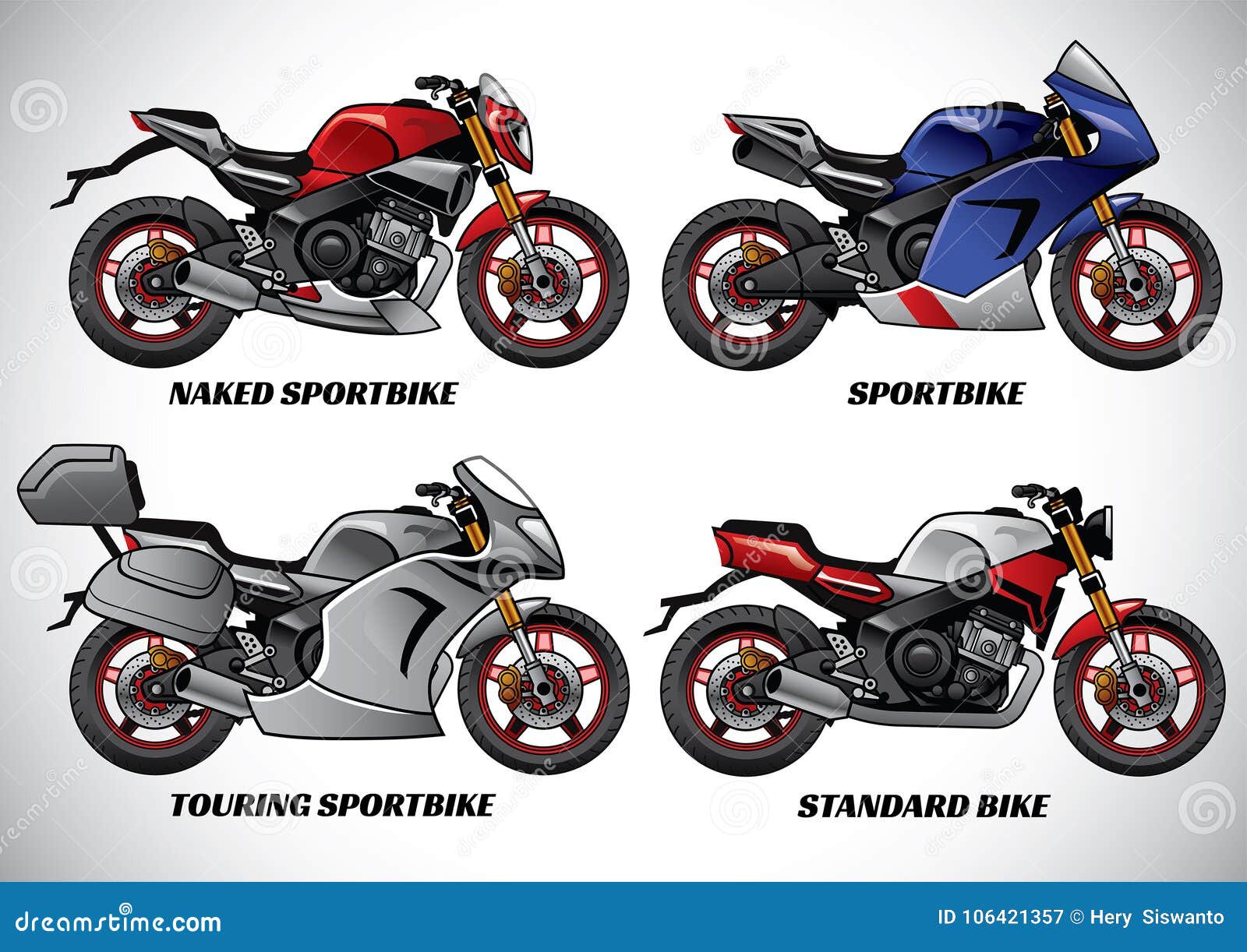 Types de partie de moto illustration de vecteur. Illustration du machine -  106421357