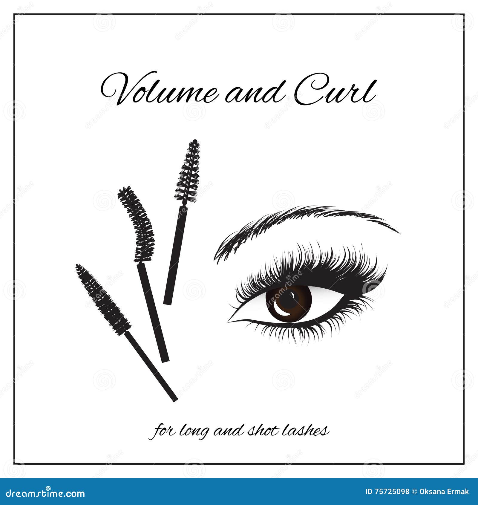 Types of mascara brushes stock vector. Illustration of isolated 75725098