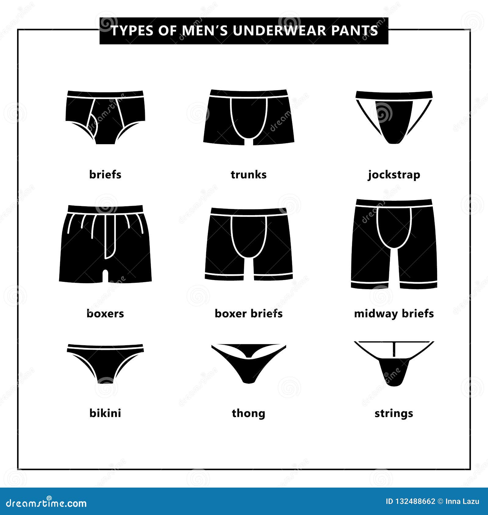 Types of Men`s Underwear Pants Stock Vector - Illustration of mens ...