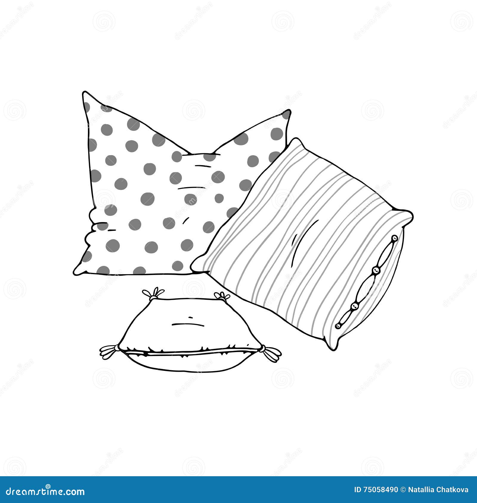 Types of Sleeping Pillows Set. Stock Vector Illustration of cushion