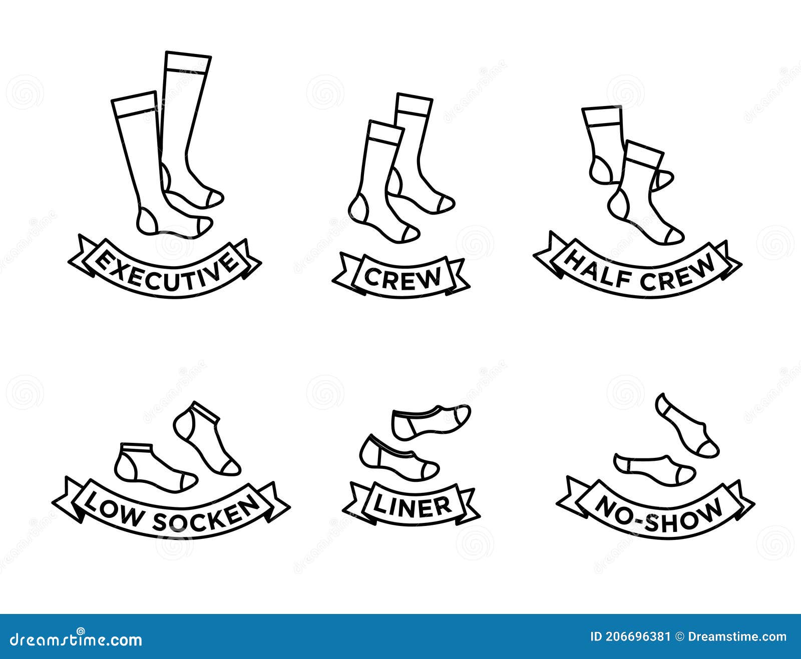 Types Socks Set No-show Low-cut Extra Stock Vector (Royalty Free)  1192753768