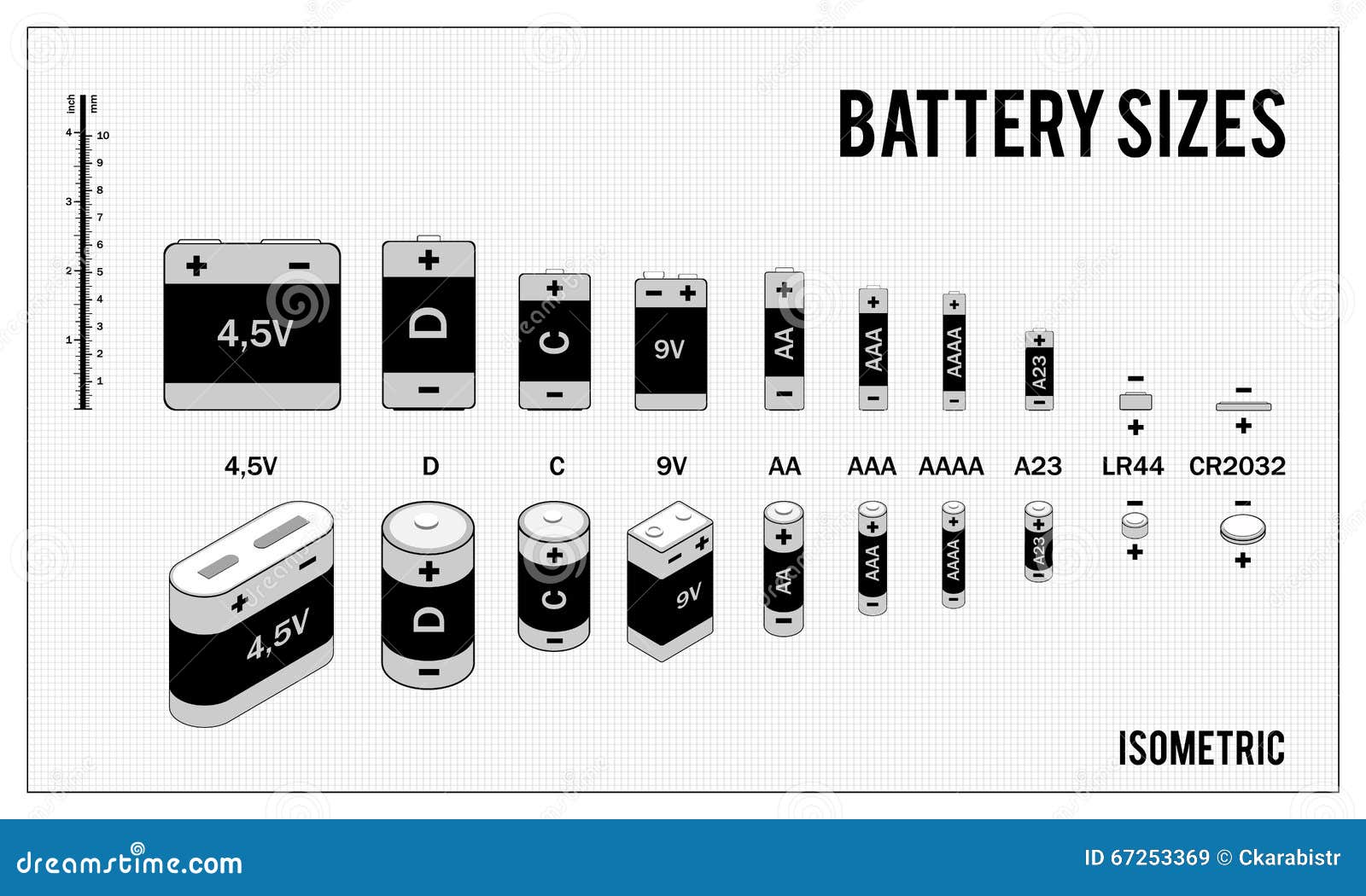 Types van batterijen vector illustratie. Illustration herladen - 67253369
