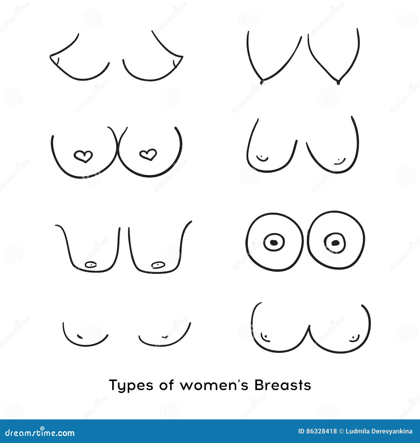 Types of Women`s Breasts. Women`s Breast Icon, Breast Icon Stock Vector -  Illustration of emblem, humorous: 86328418
