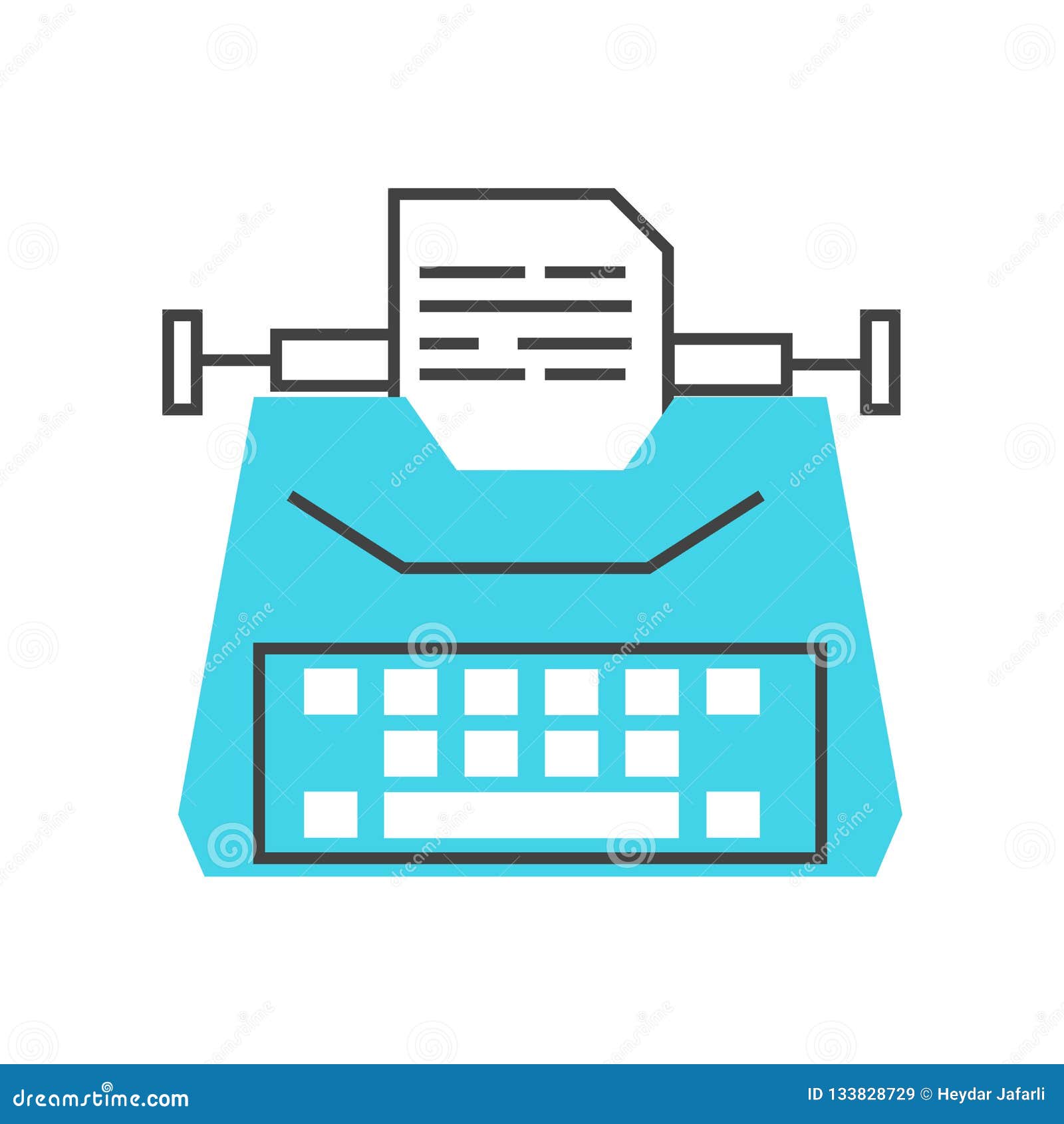 Typewriter Icon Vector Sign and Symbol Isolated on White Background