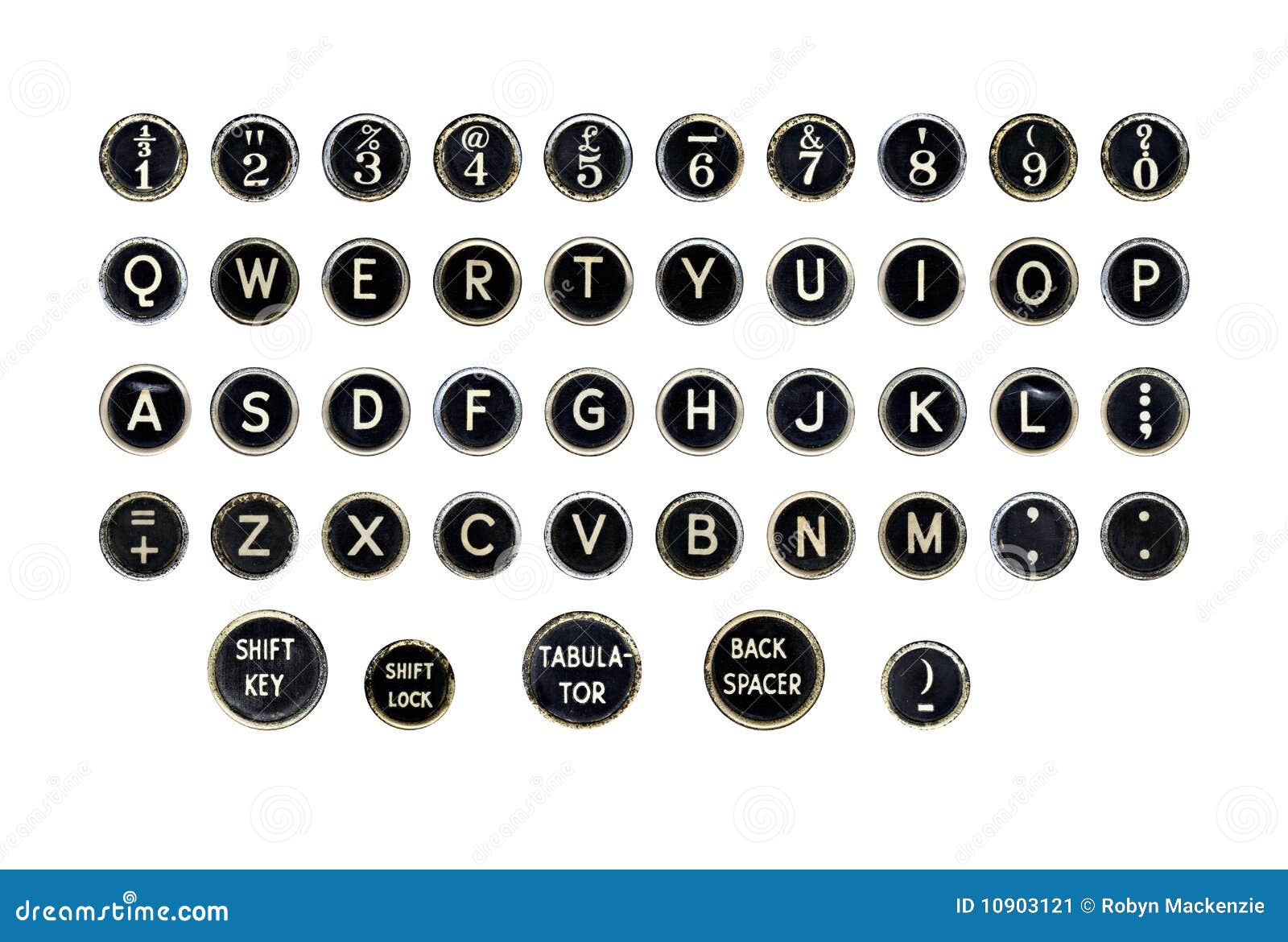 typewriter key alphabet