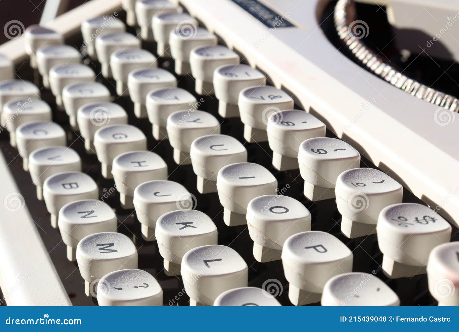 typewriter keyboard seen in perspective.
