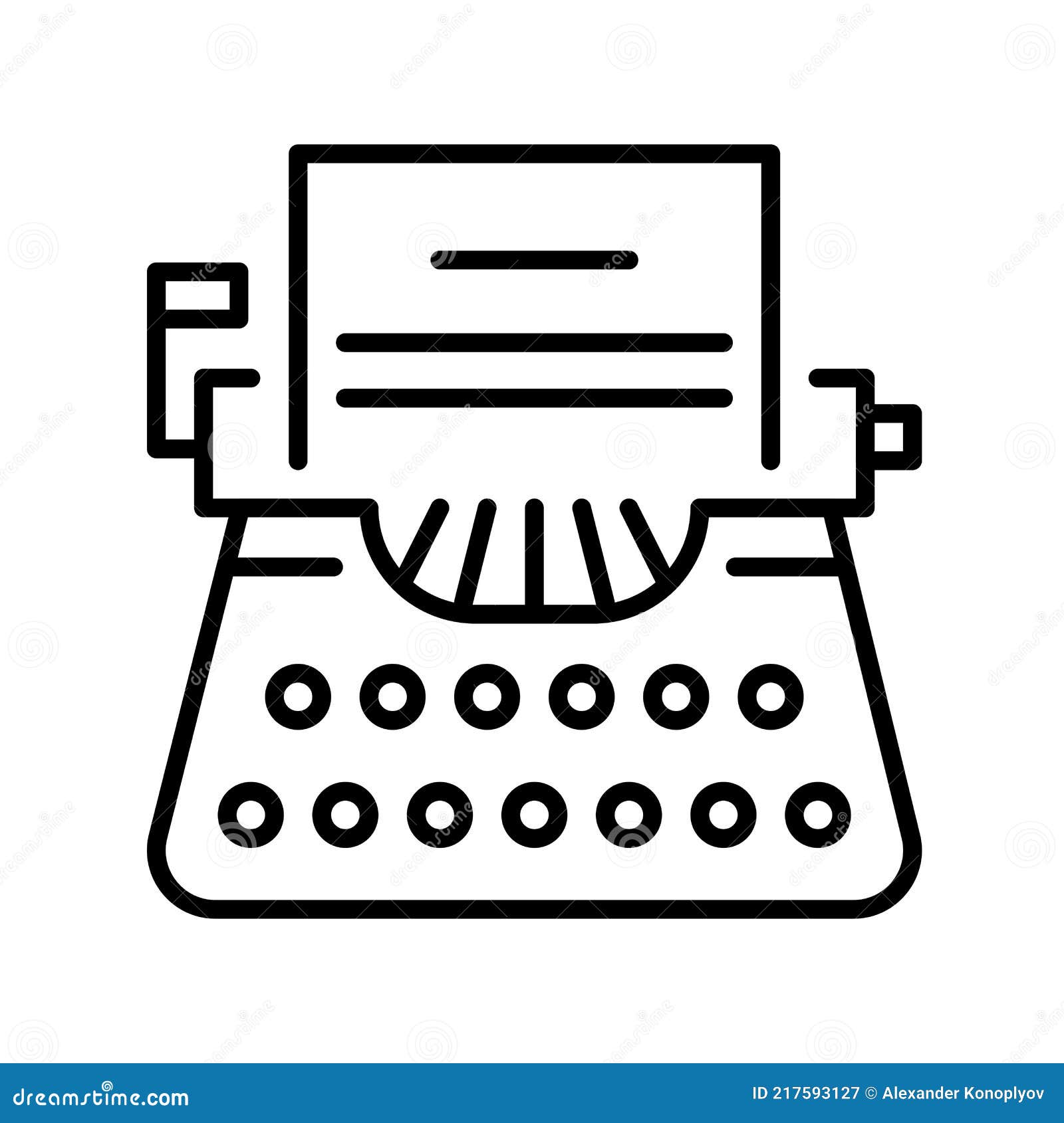 Typing machine type writer with paper sheet Vector Image