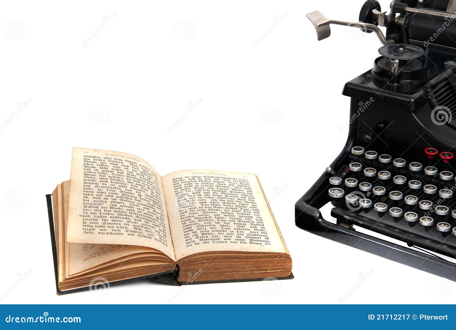 Typewriter with old book stock image. Image of paper 21712217