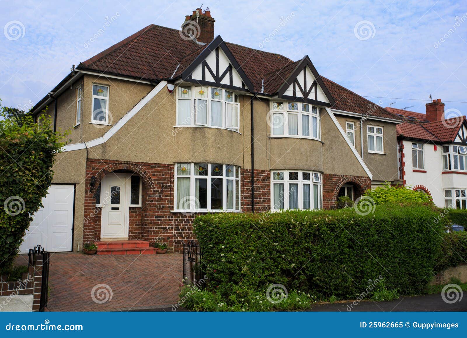 typical 1930s pebble dashed semi detatched house