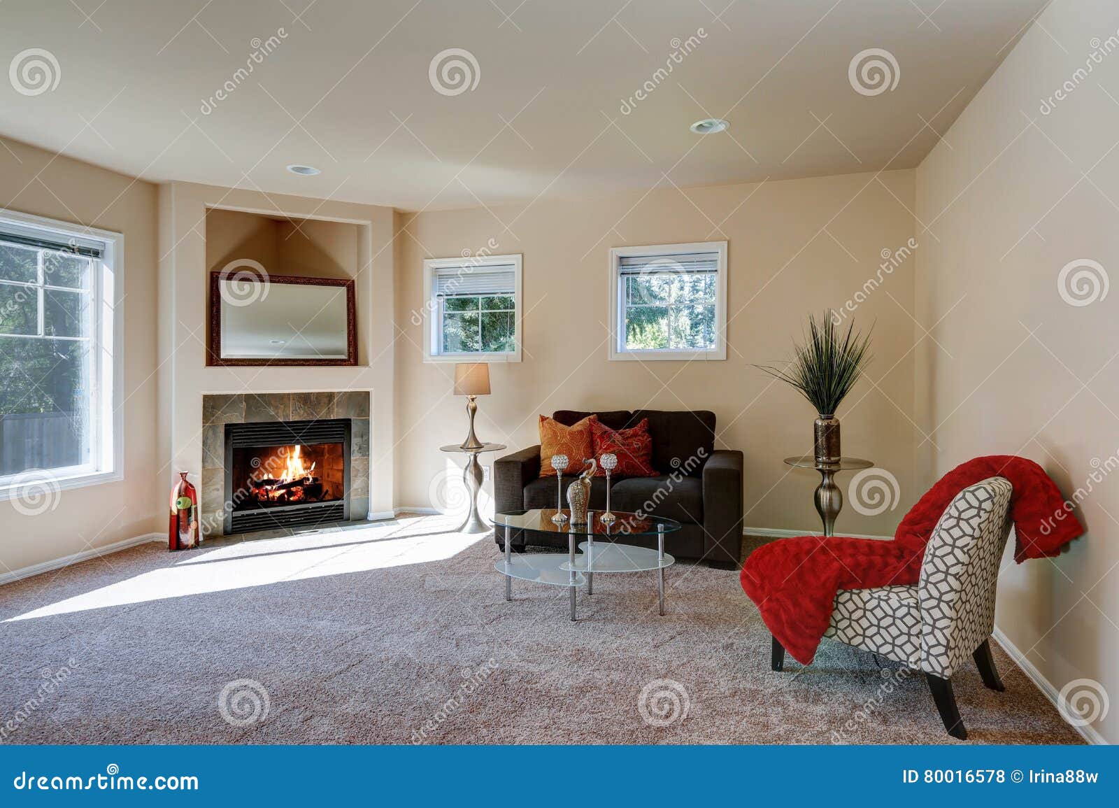 Typical American Living Room Interior Design Stock Photo ...