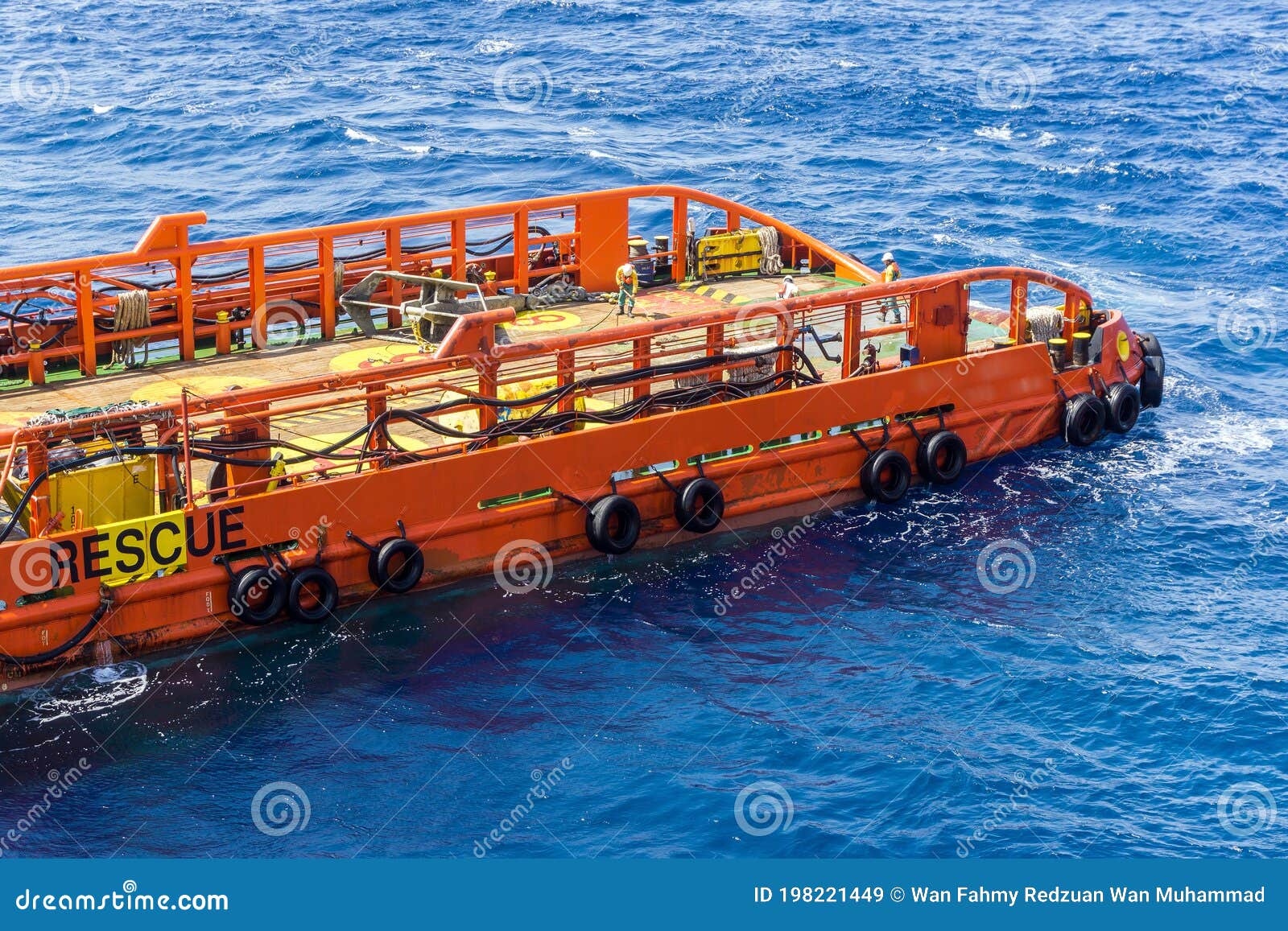 a typical anchor handling tug boat at oil field performing anchoe handling job