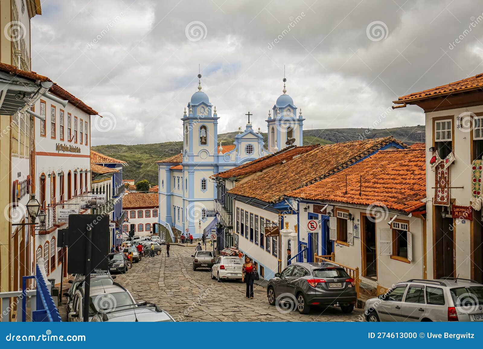 view to historic center of diamantina with metropolitan cathedral, minas gerais, brazil