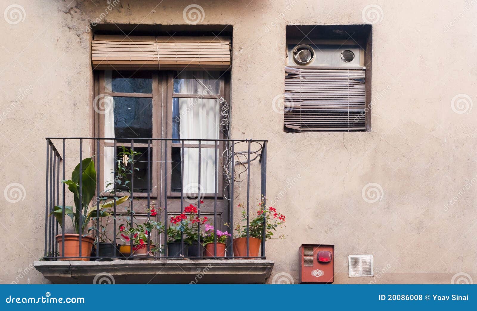 typical balcony and door in catalunya