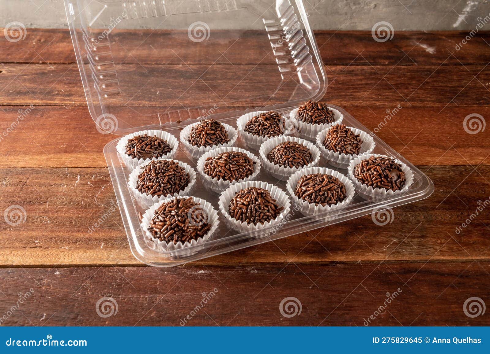 typical brazilian brigadeiros, various flavors over wooden board