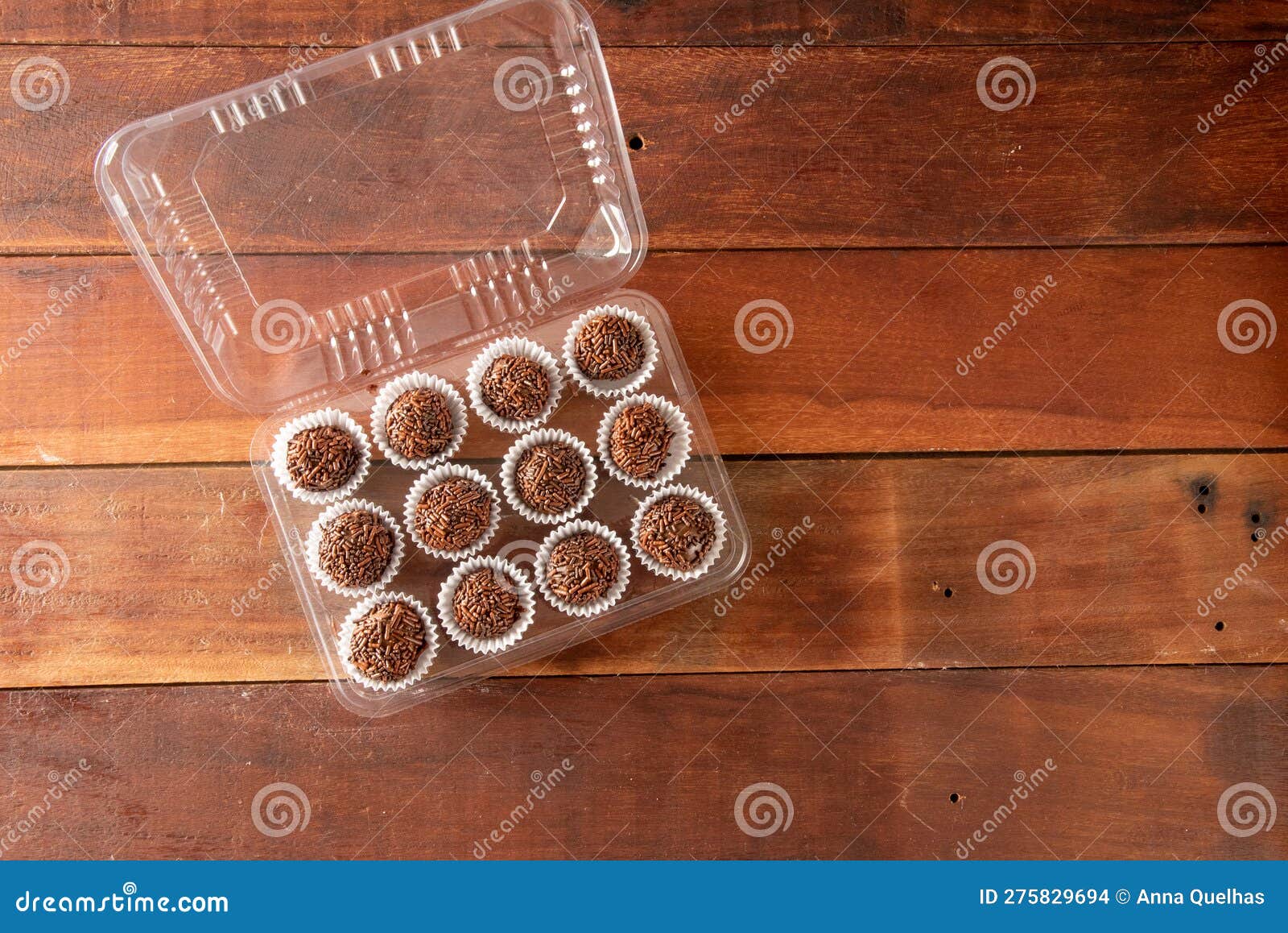 typical brazilian brigadeiros, various flavors over wooden board