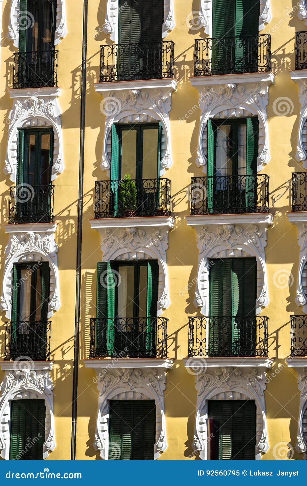 Typical Building Facade On A Spring Day In Madrid, Spain ...
