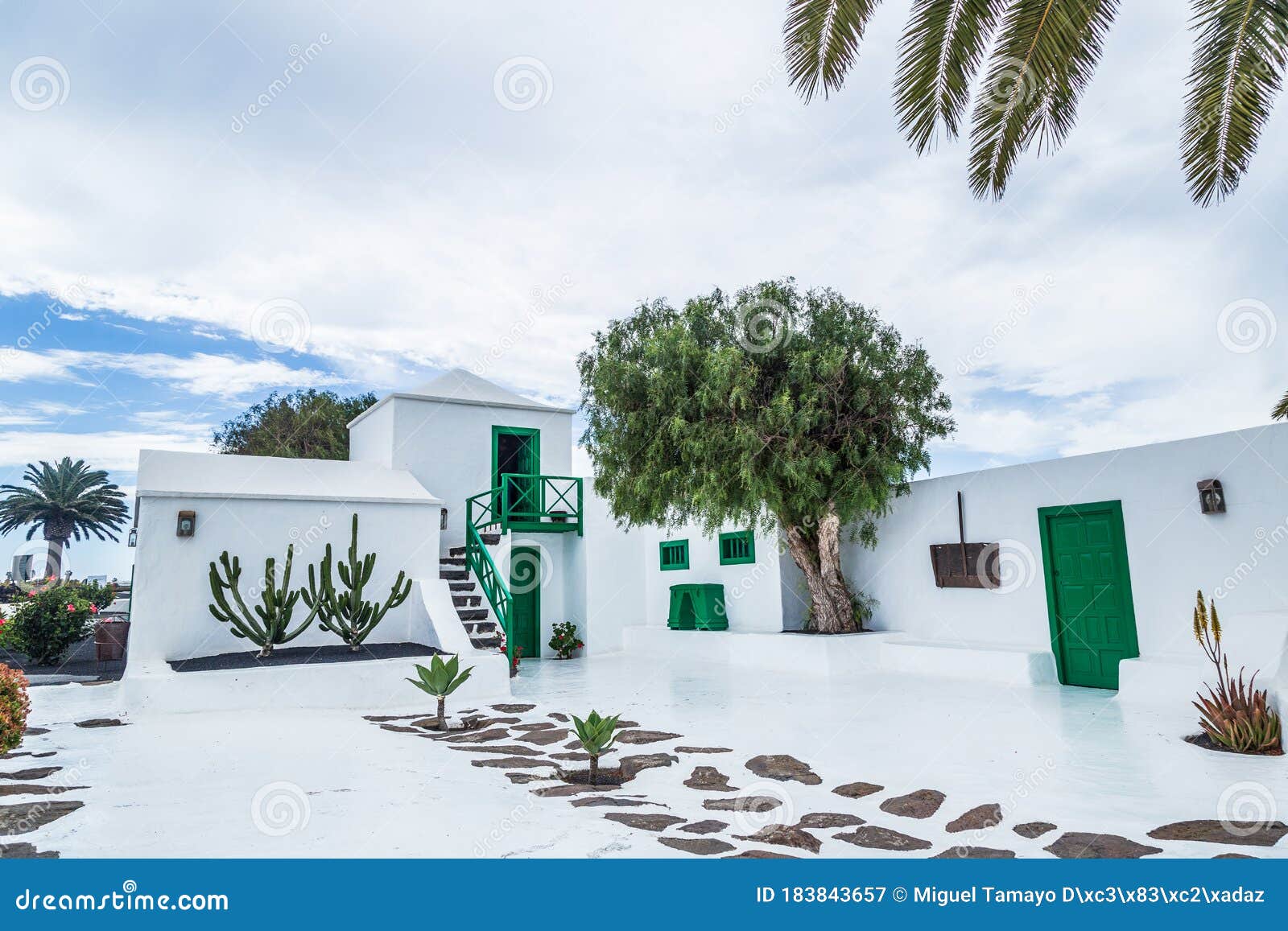 Typical Canarian House in Lanzarote, Canary Islands Stock Image Image