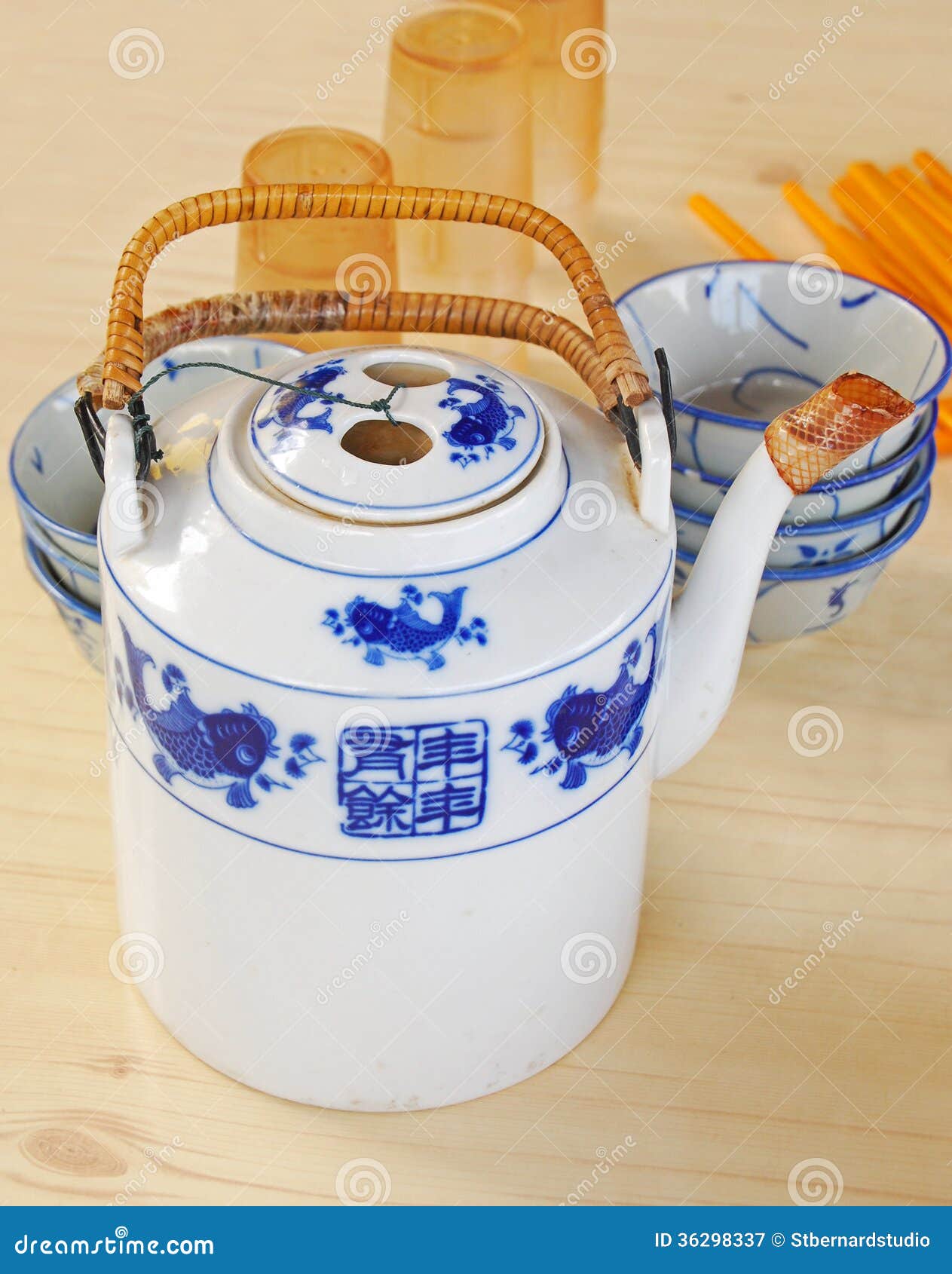 Typical Chinese Large Tea Pot Stock Image Image of affordable, bowls