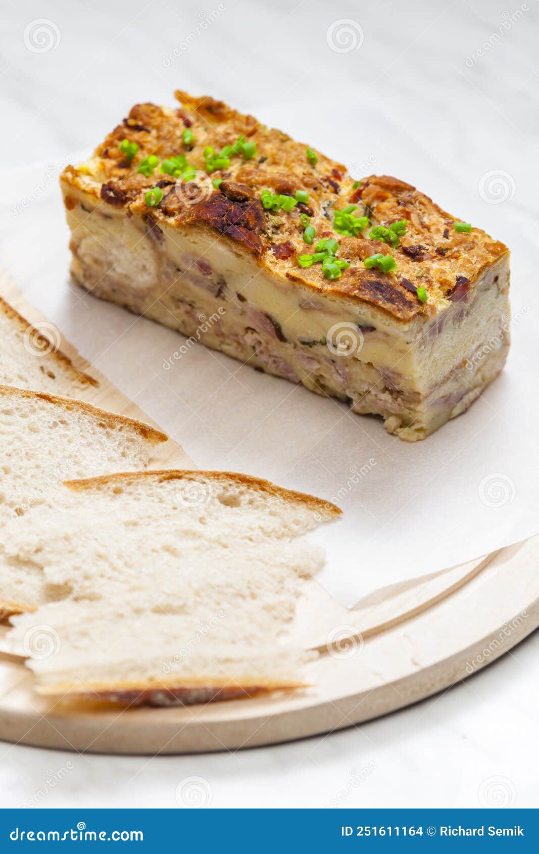 Typical Czech Easter Stuffing with Ham and Chive Stock Photo - Image of ...